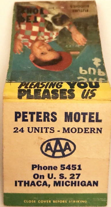 Ithaca Motel (Peters Motel) - Matchbook (newer photo)